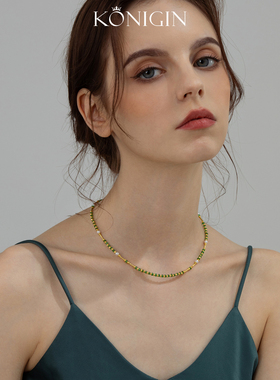 天然沙弗莱项链女淡水珍珠锁骨链