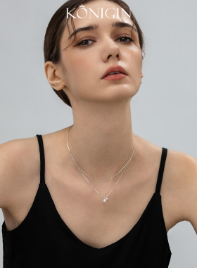 双层珍珠项链s925纯银材质