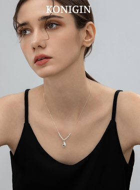 925纯银爱心吊坠项链女