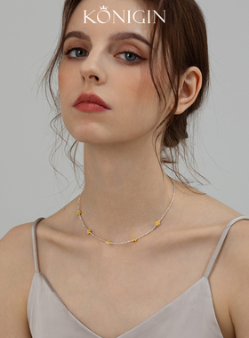 925纯银碎银子蝴蝶项链女