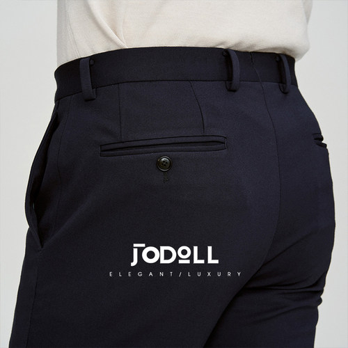 JODOLL乔顿商务绅士修身单西裤男士百搭藏青色直筒裤职业上班长裤 - 图3