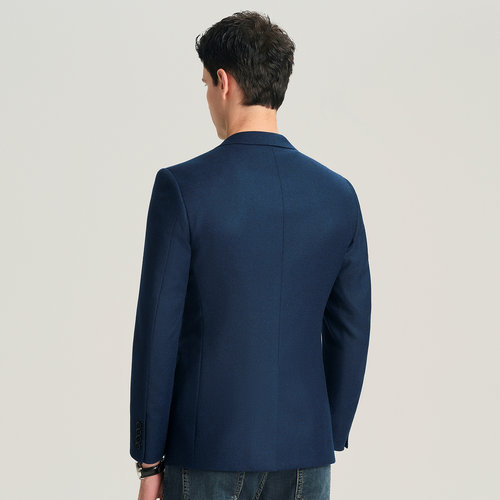 JODOLL乔顿【绵羊毛羊绒】单西服男商务休闲修身净色职业上班便西 - 图3