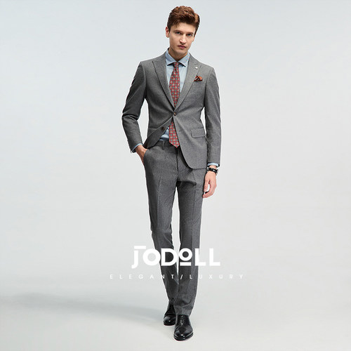 JODOLL乔顿男士绵羊毛西服商务绅士舒适百搭气质职业宴会正装西装 - 图2