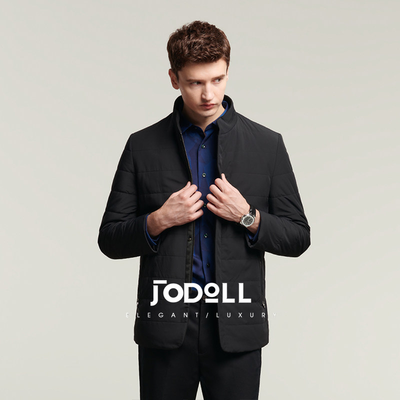 JODOLL乔顿男商务休闲羽绒服舒适白鸭绒立领简约百搭保暖毛皮服装 - 图1
