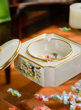带盖糖果盒客厅烟灰缸复古首饰盒