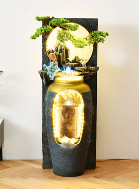 新中式风造景雨帘室内装饰灯圈