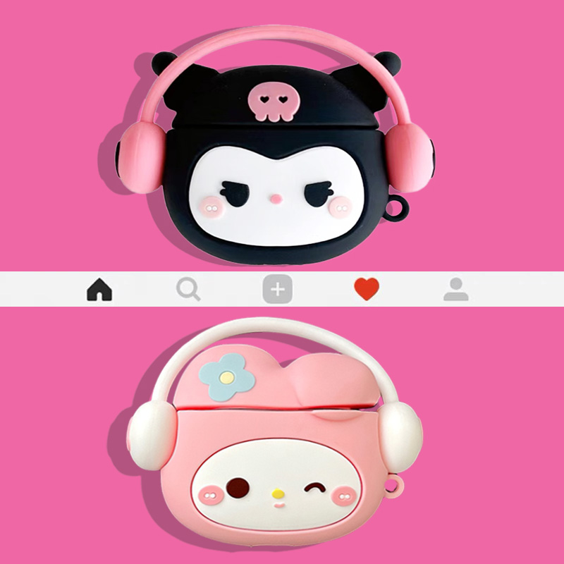 适用于倍思Baseus M2s蓝牙耳机套pro软壳M3卡通硅胶2023版W04保护套Plus库洛米m2s可爱m2+防摔AS01降噪耳机壳 - 图1