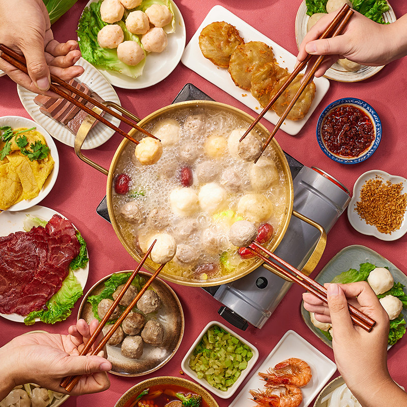 李老二潮汕牛肉丸撒尿包心鱼丸火锅食材丸子手打正宗牛筋丸墨鱼丸