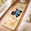 Dajiang ins cartoon black cat strip bedside carpet
