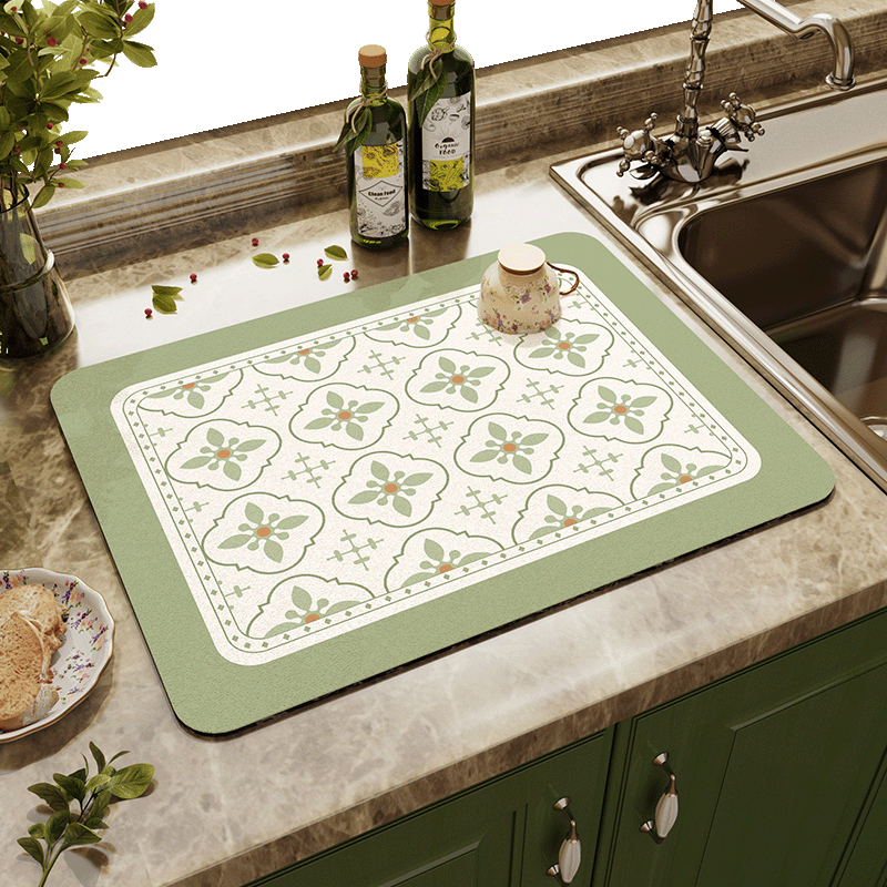 大江地垫小清新厨房沥水垫绿色隔热防烫杯垫洗手碗盘垫子吸水台垫,淘宝优惠券,粉丝福利购,淘宝优惠卷
