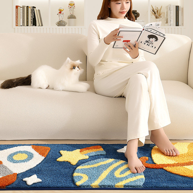 Dajiang floor mat bedroom bedside flocked carpet