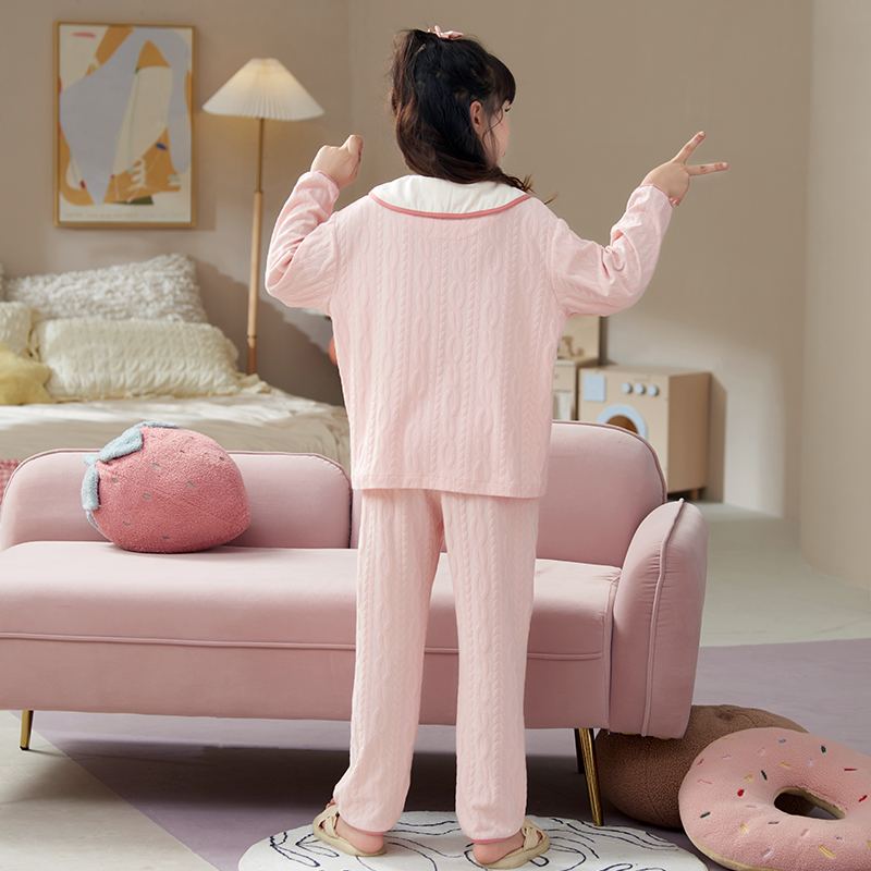女童睡衣春秋季纯棉长袖2024新款中大儿童秋款家居服套装洋气女孩