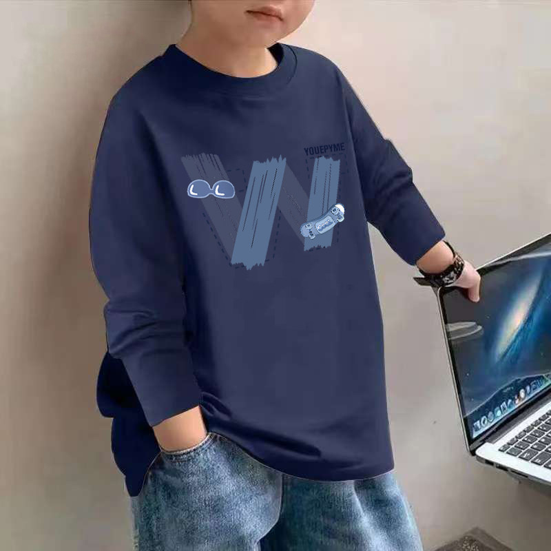 春季长袖纯棉打底衫男童装潮流圆领休闲炸街内搭薄款春装上衣童装,淘宝优惠券,粉丝福利购,淘宝优惠卷