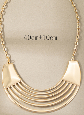 新款欧美夸张几何项链女时尚简约个性百搭街拍百搭走秀脖子饰品