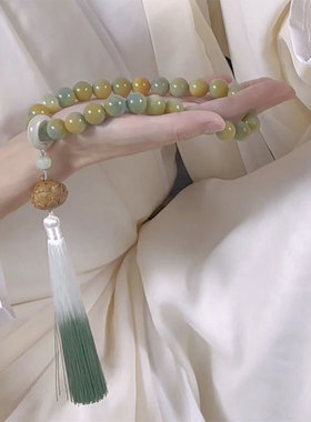 小红书爆款青云彩色多宝菩提根风化老菩提子手串佛珠香丸香囊