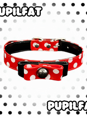 PUPILFAT原创·复古红色银色波点蝴蝶结项圈choker童趣撞色甜酷