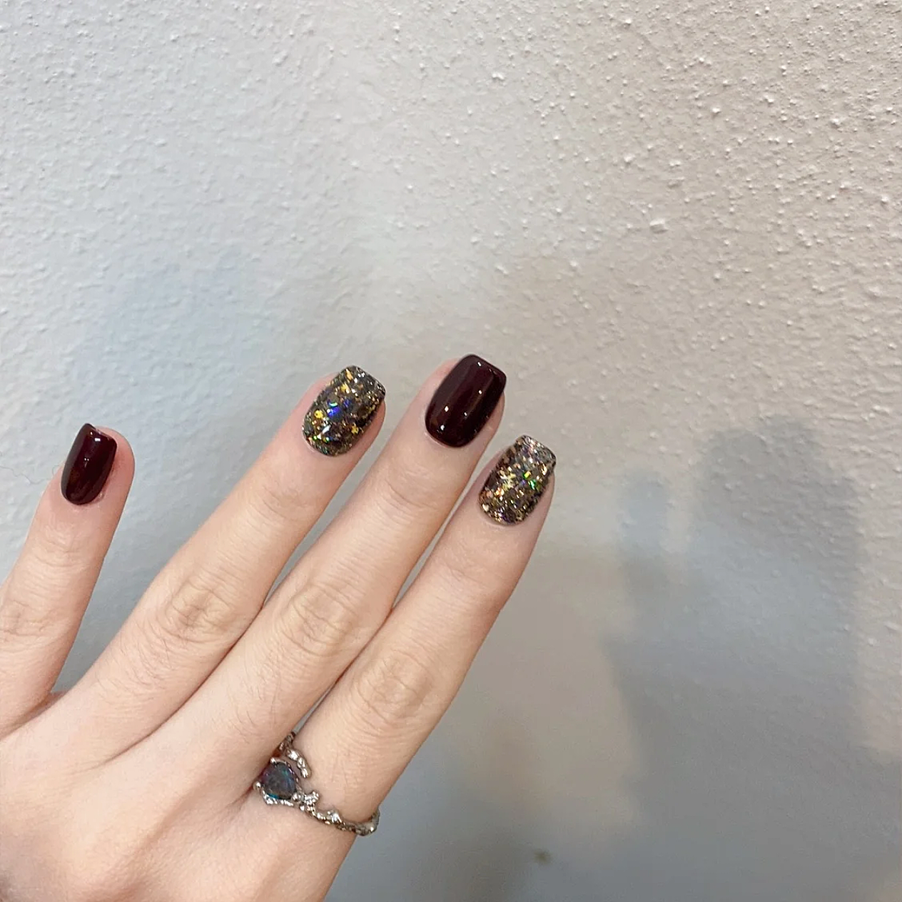 纯手工穿戴甲美拉德秋冬高级感美甲气质显白短款可拆卸假指甲贴片,淘宝优惠券,粉丝福利购,淘宝优惠卷