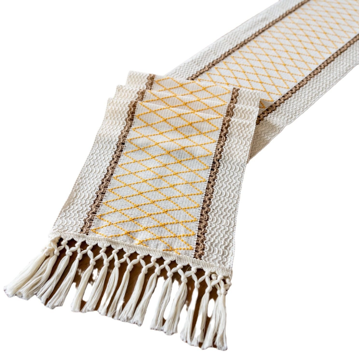 圣诞流苏桌旗跨境棉麻拼色美式聚会装饰长条红色爱心桌布结结流苏,淘宝优惠券,粉丝福利购,淘宝优惠卷