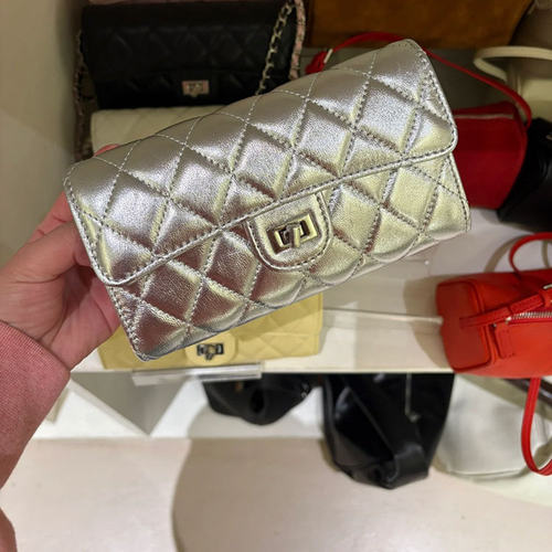 小香风零钱手机包百搭迷你小方包高级感单肩斜挎包通勤菱格链条包 - 图0