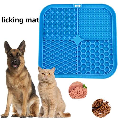 Silicone Dog Lick Mat Anti-Slip Sucker Slow Food Plate Pet B - 图0