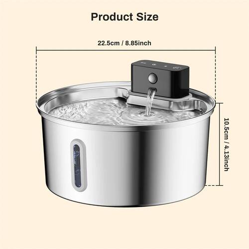 3.2L/108oz Wireless Charging Sensor Cat Water Feeder Stainle - 图3