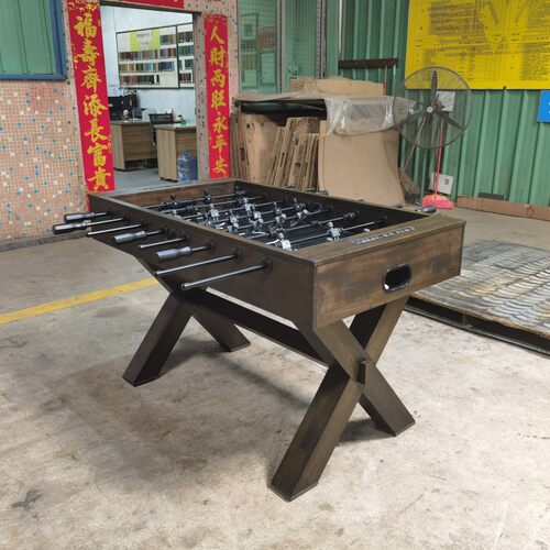 桌面足球机标准复古型桌上足球桌 实木足球台成人8杆轰趴专用桌游 - 图1