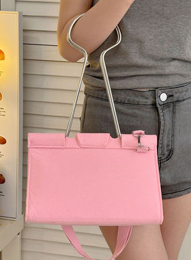 燕尾夹子造型包趣味长尾夹造型手提包金属夹文具控打工人日常通勤