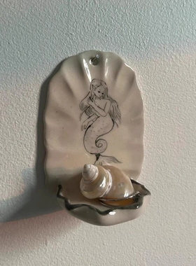 小美人鱼烛台香薰烛台首饰盘墙面挂饰家居摆件礼品