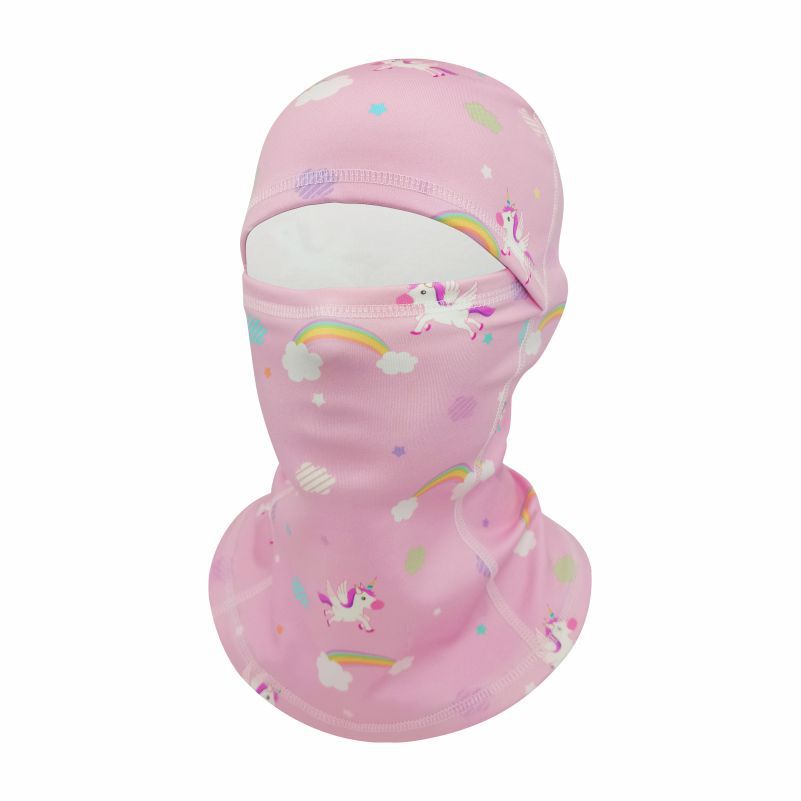 儿童滑雪面罩户外骑行保暖防寒护脸头套加绒防风头罩头盔内衬帽子 - 图1