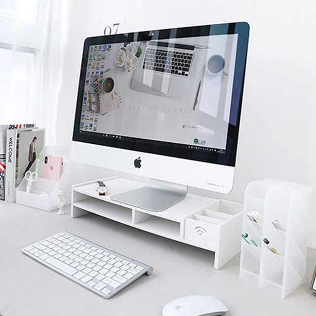 Office computer increased elevated multi-layer storage rack desktop multi-function storage rack desktop monitor bracket