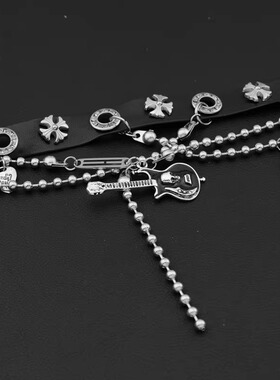 Y2K辣妹朋克十字架吉他项圈