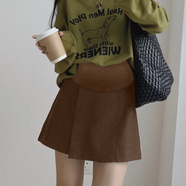 Gestational woman dress 2023 new autumn and winter irregular fur half body dress small sub toabdominal half skirt with hip-a-short skirt