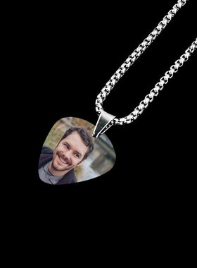 照片定制ins摇滚情侣款吊坠纪念