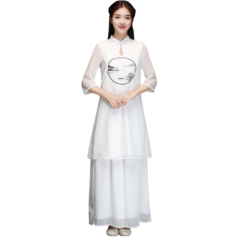 中国风中式女装唐装雪纺上衣瑜伽服 纯尚枫女装上衣