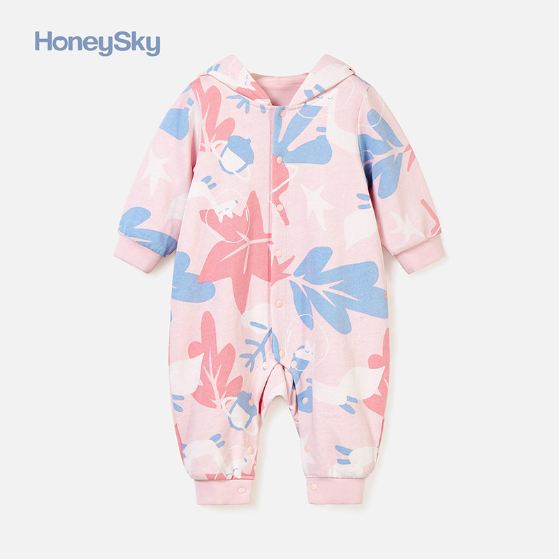 honeysky新生儿春秋宝宝连帽哈衣 honeysky连身衣/爬服/哈衣