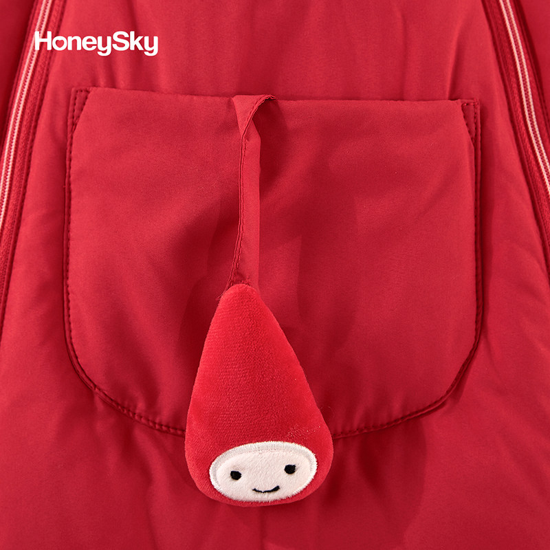 honeysky婴儿衣服冬装加厚男童哈衣 honeysky羽绒连体衣