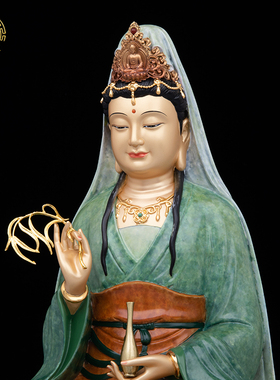 全堂佛神像黄铜叠染客厅佛堂摆件