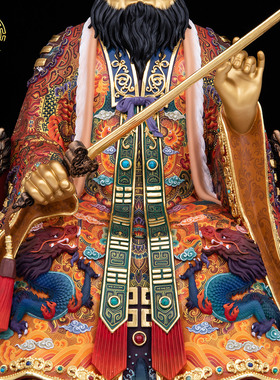 黄铜张天师神像家用供奉镇宅摆件