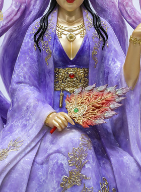 九尾娘娘神像汉白玉家用客厅摆件