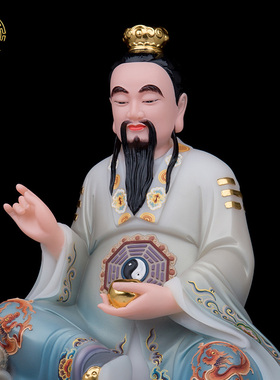 汉白玉客厅青狮太乙救苦天尊神像