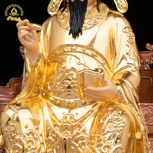 Wenchang emperor statue pure copper gilded study decoration