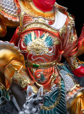 田都元帅神像树脂金缕衣人物摆件
