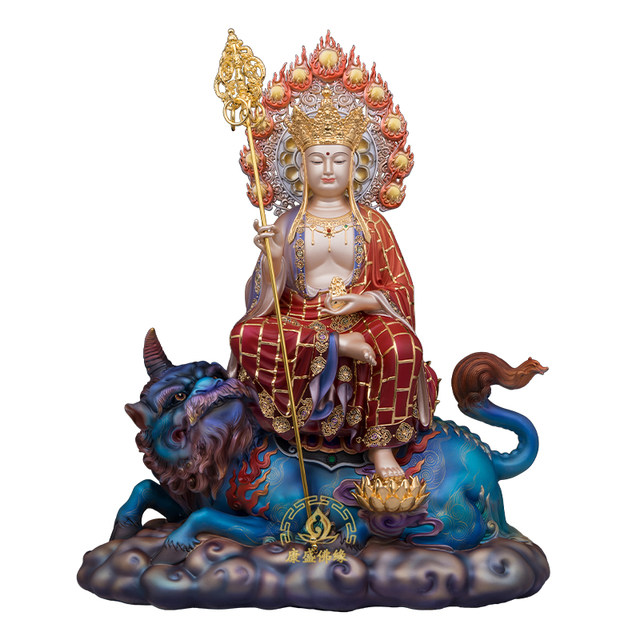 Bronze Chinese style Buddhist temple mount Ksitigarbha Bodhisattva statue