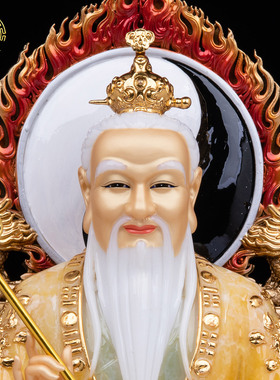 三清神像合成汉白玉叠染祖师爷像