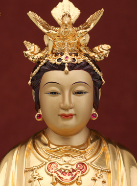 祥狮铜客厅泰山奶奶铜像供奉摆件
