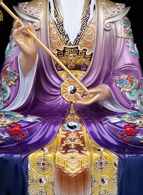 纯铜三清太上老君像家用供奉摆件