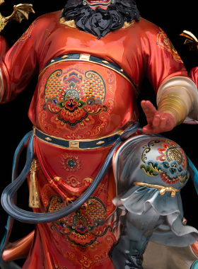 天师钟馗神像纯铜客厅摆件装饰品