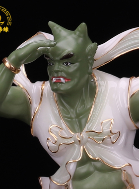 千里眼顺风耳神像妈祖护法汉白玉