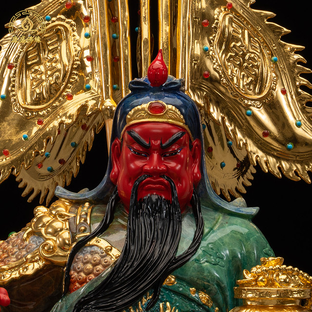 Bohui bronze nine dragon ingot Guan Gong statue attracts wealth God of wealth