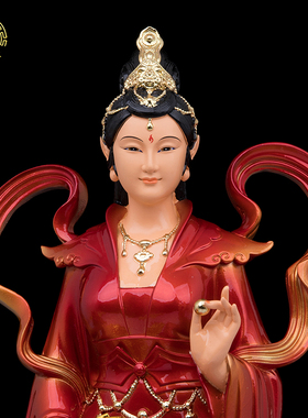 树脂九尾娘娘神像红狐白狐客厅